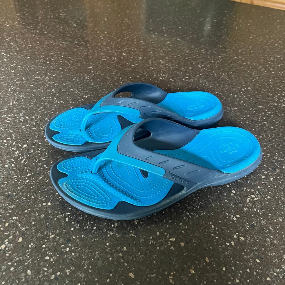 Crocs Modi Blue Beach Outdoor Walking Sport Flip Flop Thong Sandals Men 8 Wom 10